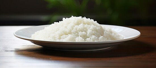 White bowl rice table