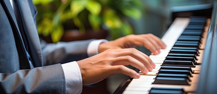 Piano player in a suit