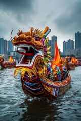 A dragon boat race in Hong Kong