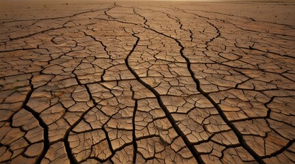 Dry and arid land with failed crops due to climate change and global warming.generative.ai