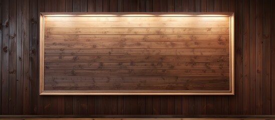 Wooden wall with central large frame