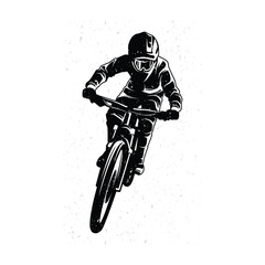 Mountain bike Silhouette logo. extreme biker downhill vintage logo illustration vector