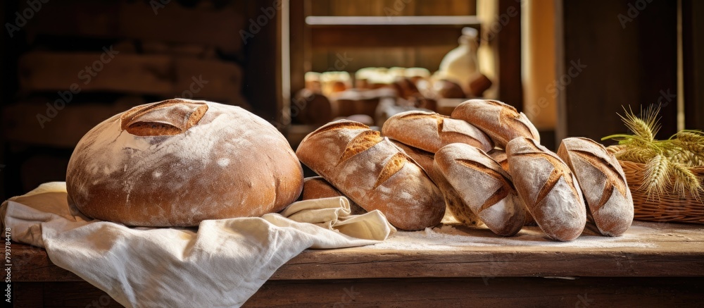 Poster bread on a table