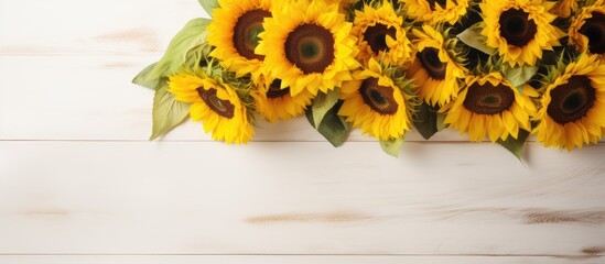 Sunflowers on a white table