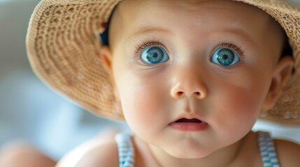 Curious infant exploring the world around them with wide-eyed wonder