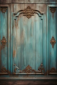 b'Blue Wooden Paneled Background'
