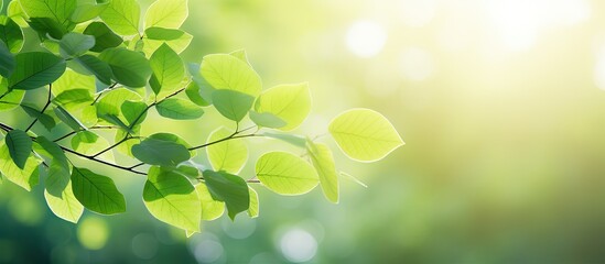 Sunlit green foliage close-up