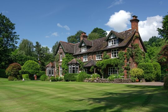 A beautiful English country house with a large garden