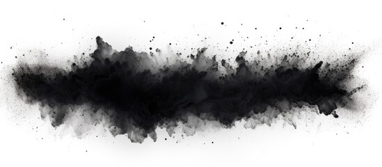 Black smoke billows over a white background - obrazy, fototapety, plakaty