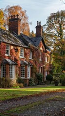 Fototapeta na wymiar An Autumn Day at an English Country House