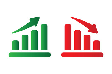 Graphic icon symbol of business growth and decline vector illustration