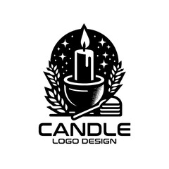 Obraz premium Candle Vector Logo Design