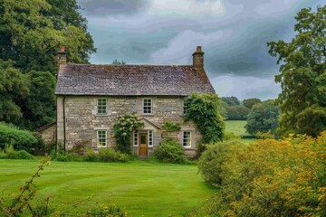 A traditional stone cottage in the countryside