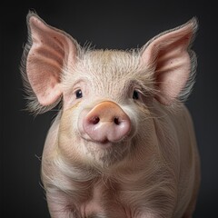 Close-up portrait of a cute piglet