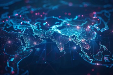 Digital Map of Asian Network Technology created with Generative AI