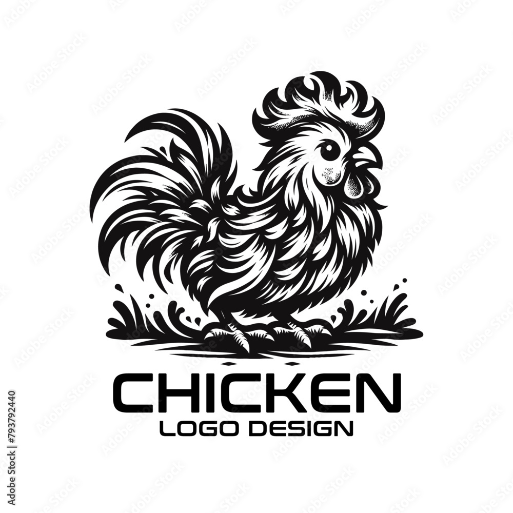 Wall mural chicken vector logo design