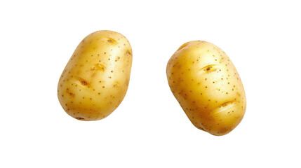 Top-Down View of Isolated Potato on the transparent background, PNG Format