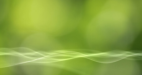 Calming nature green bokeh with bright waves background. Conceptual environment Copy space illustration. 