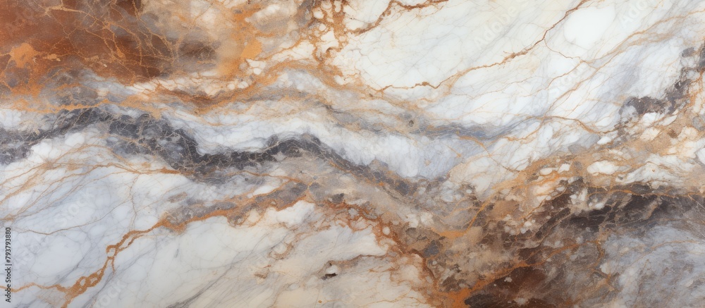 Canvas Prints Marble slab in close-up with brown and white design