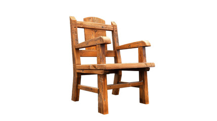 Hyper Realistic Wooden Chair on the transparent background, PNG Format