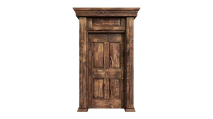 Hyper Realistic Wooden Door Isolated on the transparent background, PNG Format
