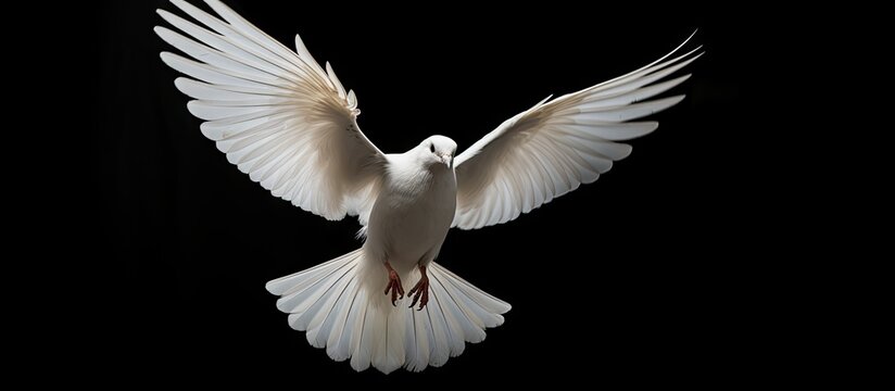 White bird soars gracefully in the sky
