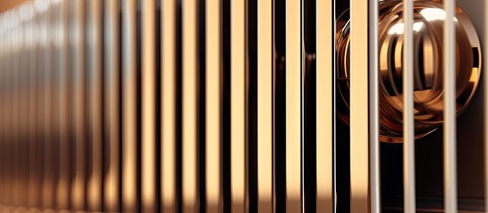Metal radiator clock close up