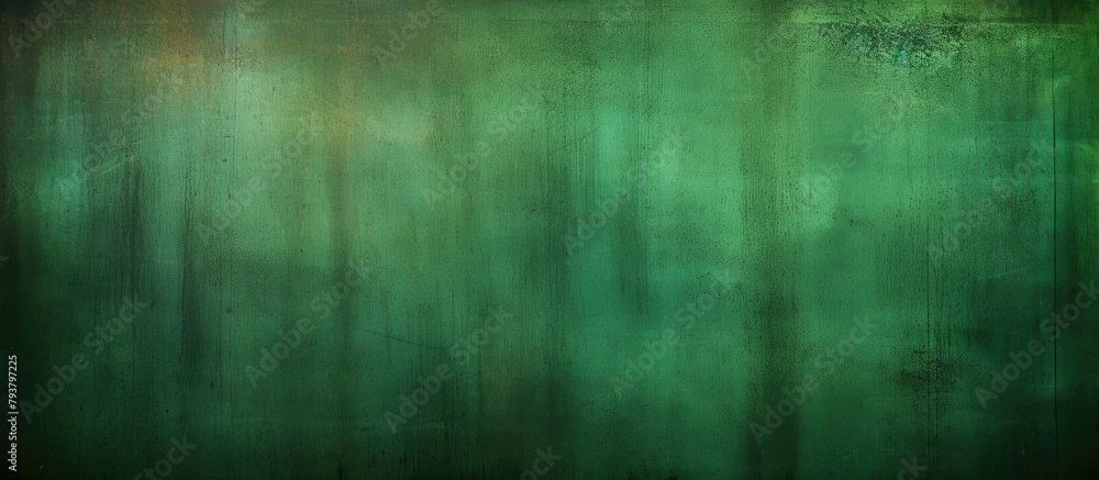 Wall mural Close-up of green abstract art on black background