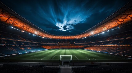 hightech sports stadium, with dynamic lighting and a retractable roof, during a major event, mood of excitement and community, action photography style, avoid showing empty seats - obrazy, fototapety, plakaty