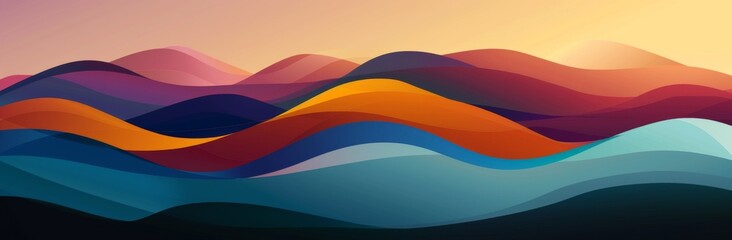 Abstract background with colorful waves and curves, vector illustration