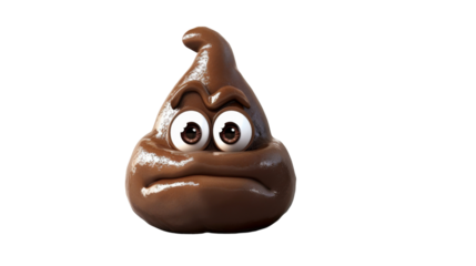 Emoticon brown poop with eyes and mouth