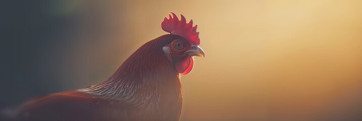 Close up of a rooster on a sunny day