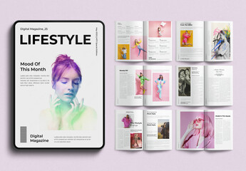 Digital Lifestyle Magazine Template - obrazy, fototapety, plakaty