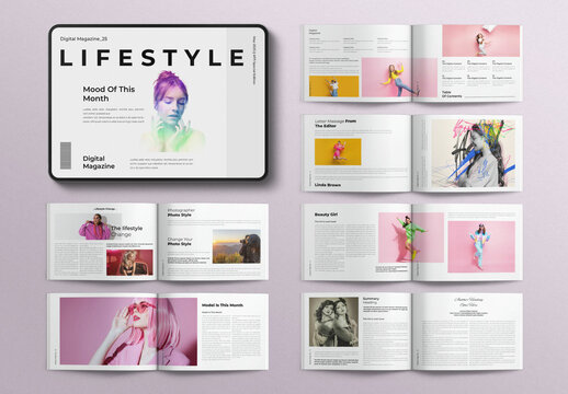 Digital Lifestyle Magazine Template Landscape