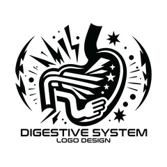 Digestive System Vector Logo Design