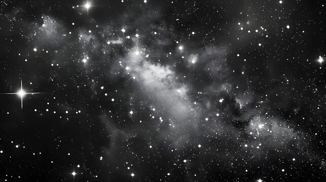 starry background, black and white, mystical HD background