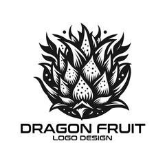 Fototapeta premium Dragon Fruit Vector Logo Design