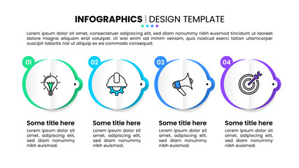 Infographic template. Origami circles with 4 steps