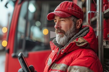 Truck Driver's Loading Dock Digital Check-In Scenes illustrating the use of digital check-in systems for efficient dock operations