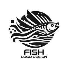 Naklejka premium Fish Vector Logo Design