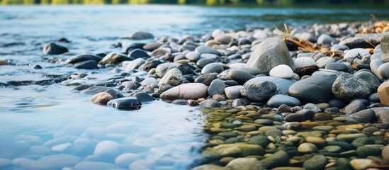 A river with stones and water