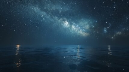 Fototapeta na wymiar At night, a starry sky over the sea is breathtaking