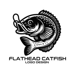 Flathead Catfish Vector Logo Design