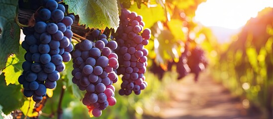 Fresh grapes on vine