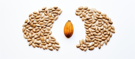 Close up of walnut and a split almond