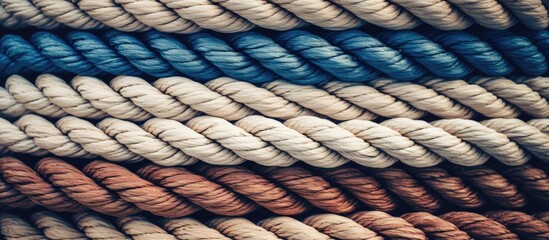 Colorful ropes in a close-up shot