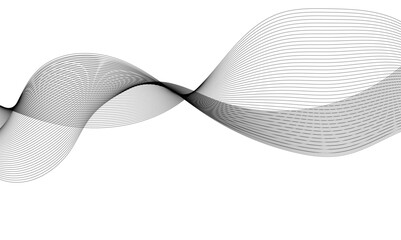 Seamless wavy curve lines on transparent background. Flowing wave future technology concept. Business, voice, sound, music, poster, banner background.