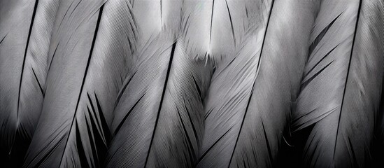 Close-up of white feathers on a black surface