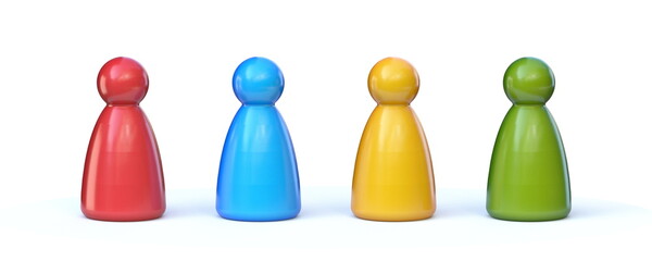 Simple board games pawns 3D