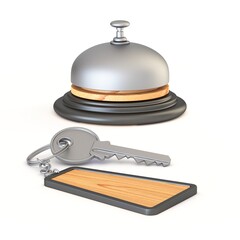 Reception bell and key 3D